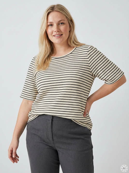 VmcOhia - Stribet Bluse