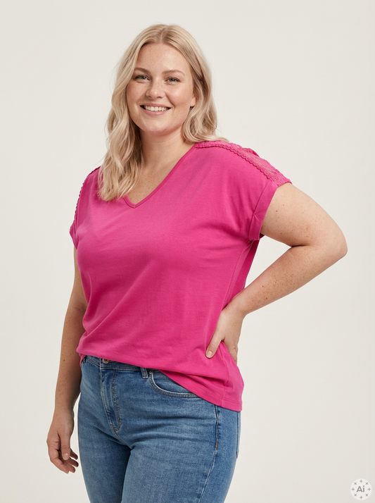 CarJulia - T-skjorte med v-hals