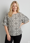 Ox63292 - bluse med volangermer