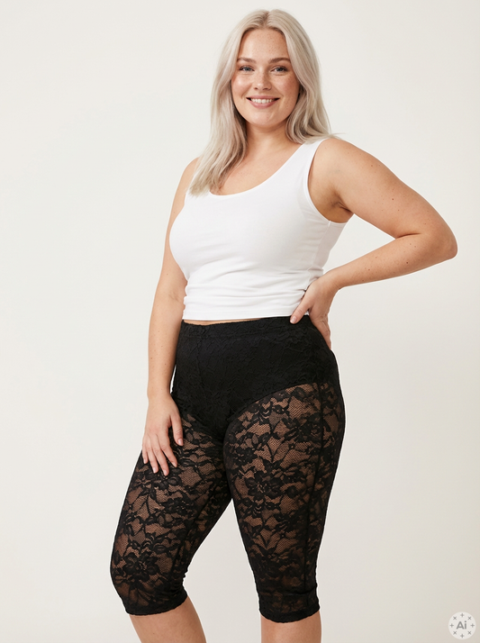 PMAll Over Lace Capri Shorts