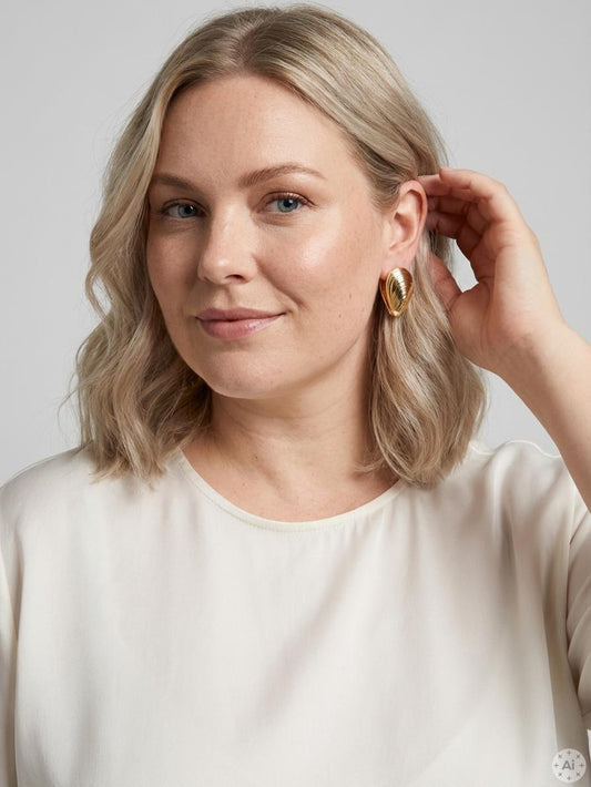 PcKia - Musling Øreringe Guld