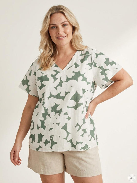 VmcDicthe - Bluse med V-hals