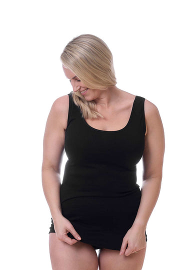 PlEssential Singlet - Sort Top Bomuld