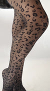 Sheer Leopard Glitter Curvy Super Stretch Tights
