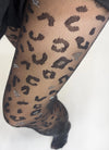Sheer Leopard Glitter Curvy Super Stretch Tights