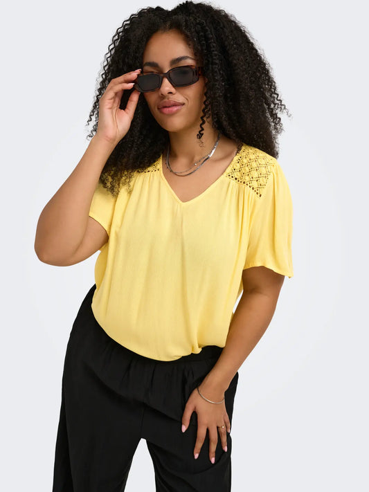 Arselasi s/s v-hals topp vevd