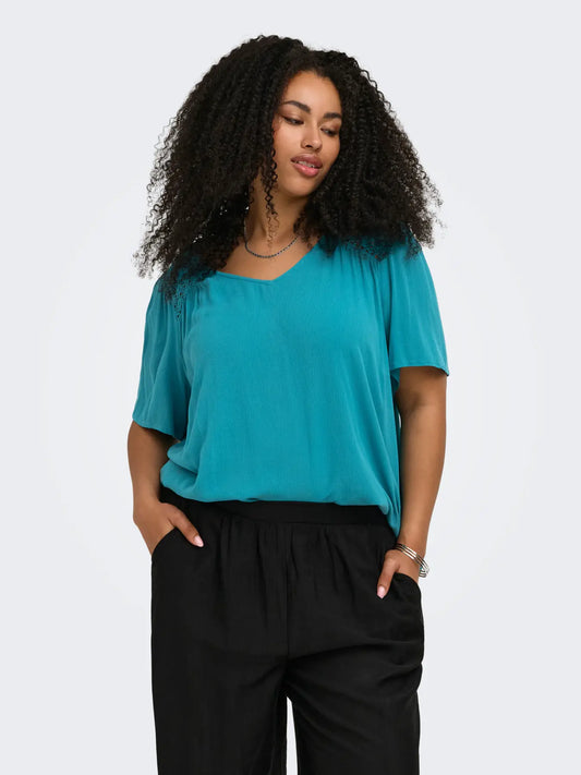 Arselasi s/s v-hals topp vevd