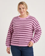 CarMonique - Stribet Pullover - Cyclamen Mel/Fig