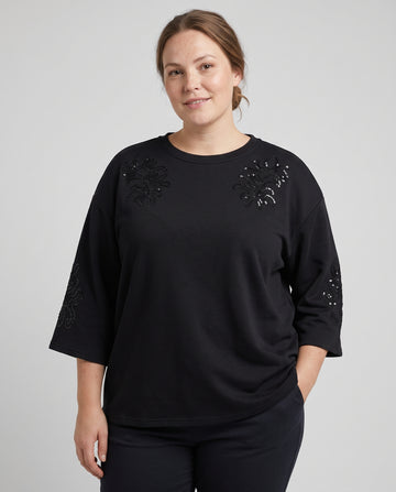 VmcNia - 2/4 Sweatshirt med Palietter