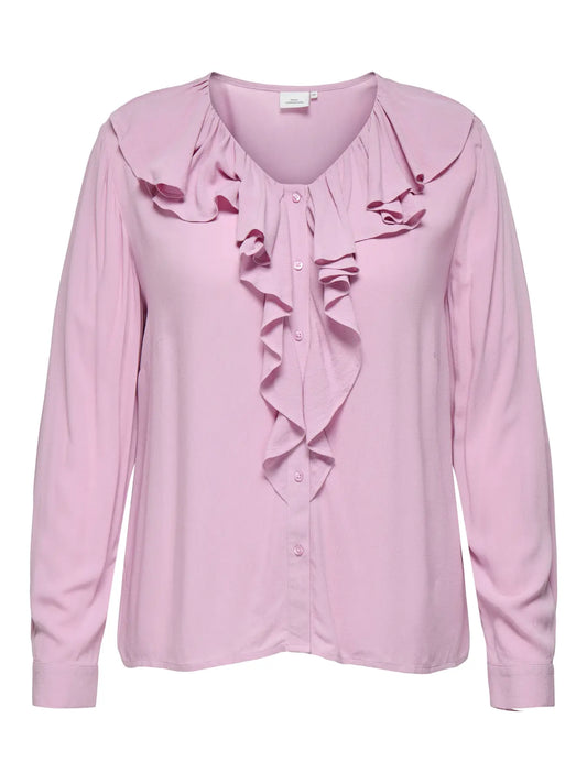 CarKana - Skjortebluse med Flæser