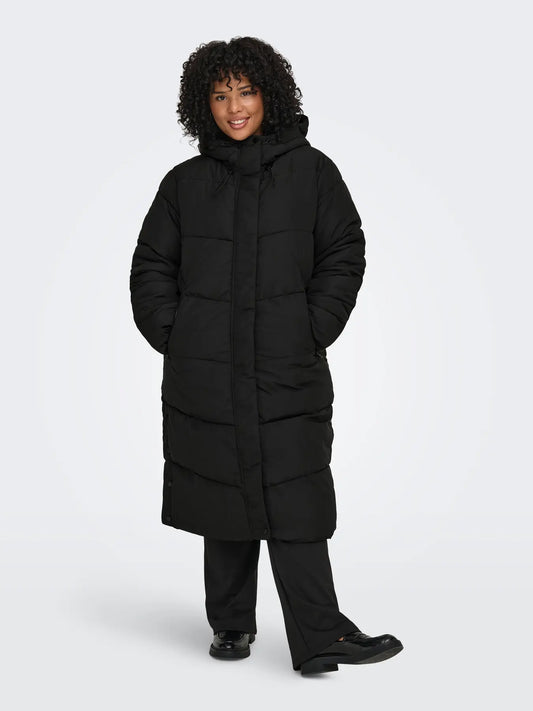 CarMaggi -  Sort Lang Puffer Jakke