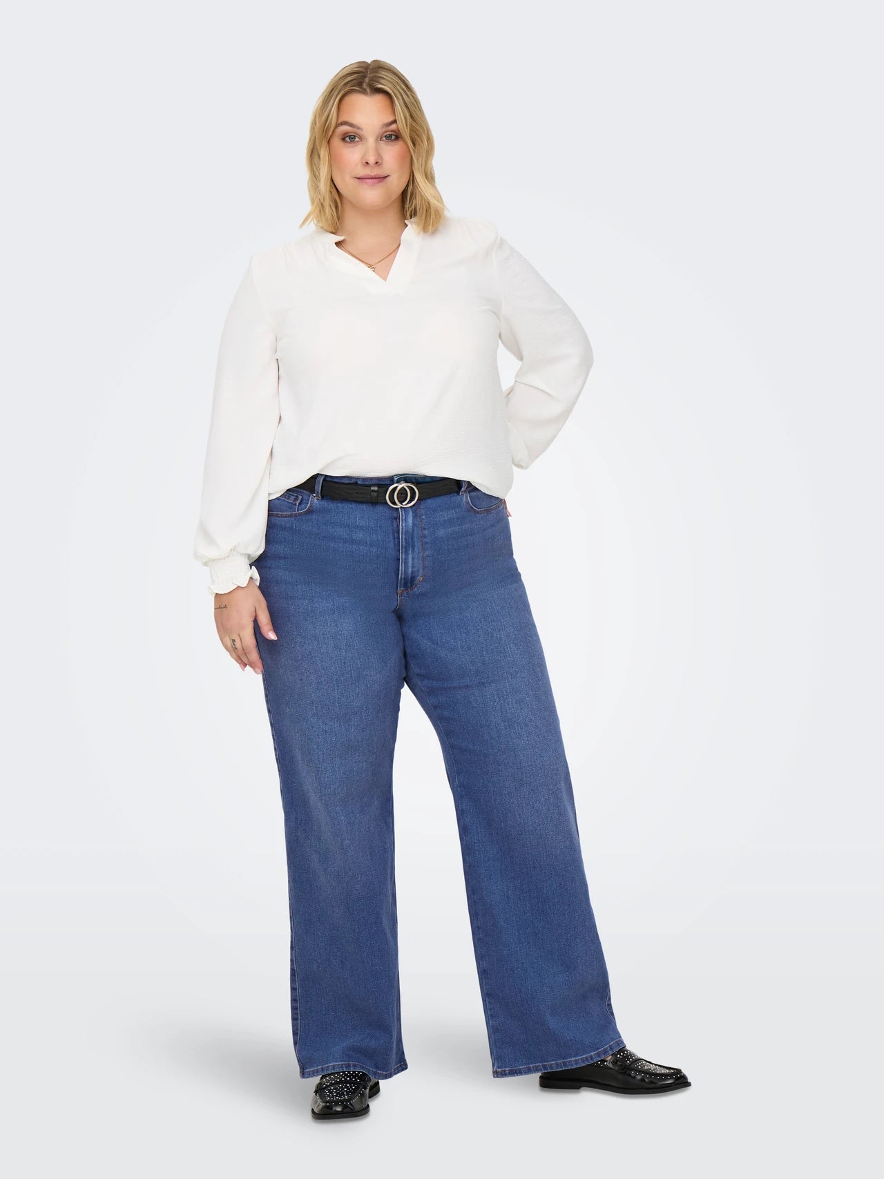 ONLY CARMAKOMA Carsnow Hw Wide DNM Jeans Pim080, donkerblauw (dark blue denim), 42W / 32L ONLY CARMAKOMA Carsnow Hw Wide DNM Jeans Pim080, donkerblauw (dark blue denim), 42W / 32L