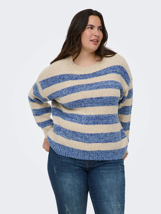 CARDUNDEE - Stribet Strikbluse