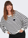 CARJUDY L/S STRIPE HEART SWEATSHIRT