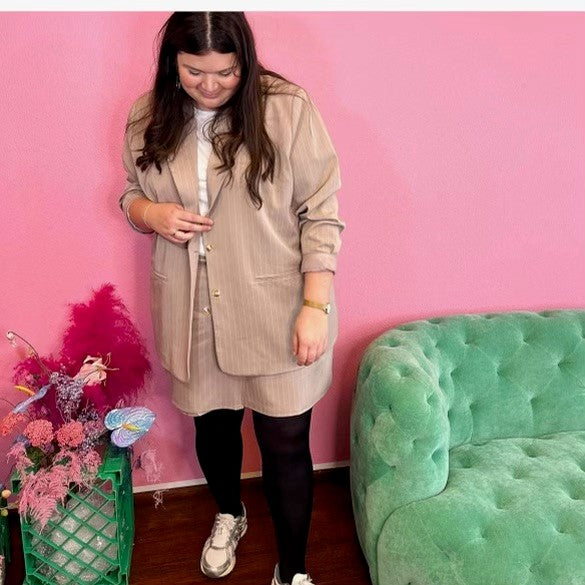 Beige plus size Blazer