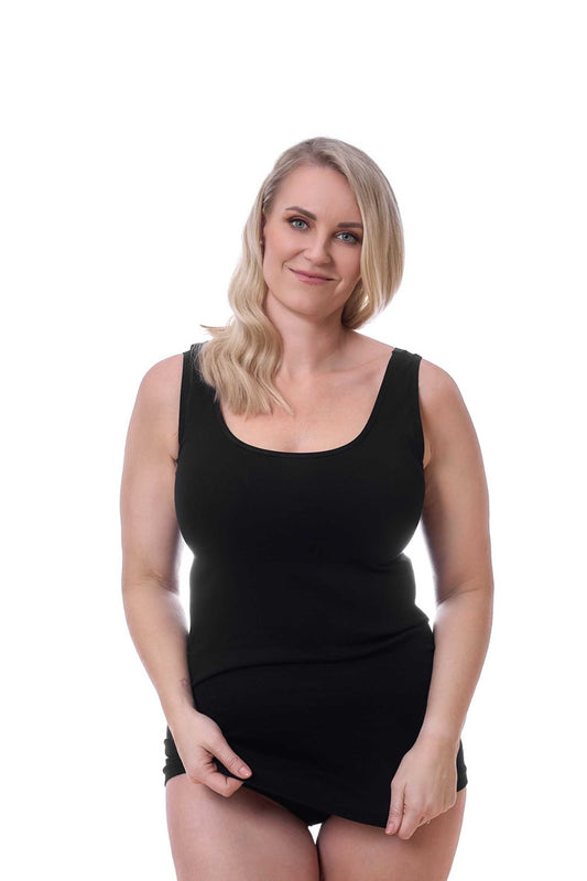 PlEssential Singlet - Sort Top Bomuld