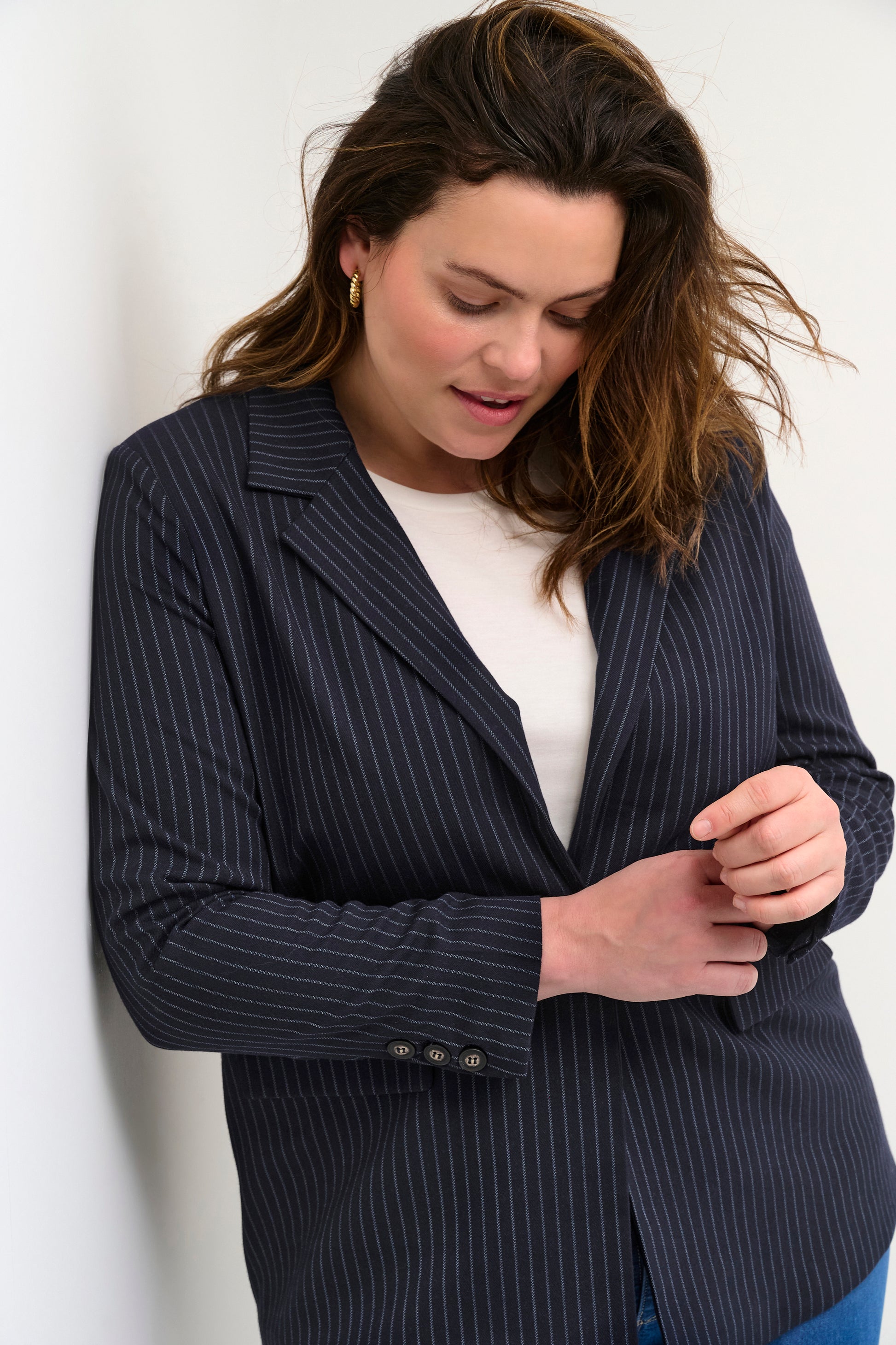 KcWinna Pinstripe Blazer-Pluspige