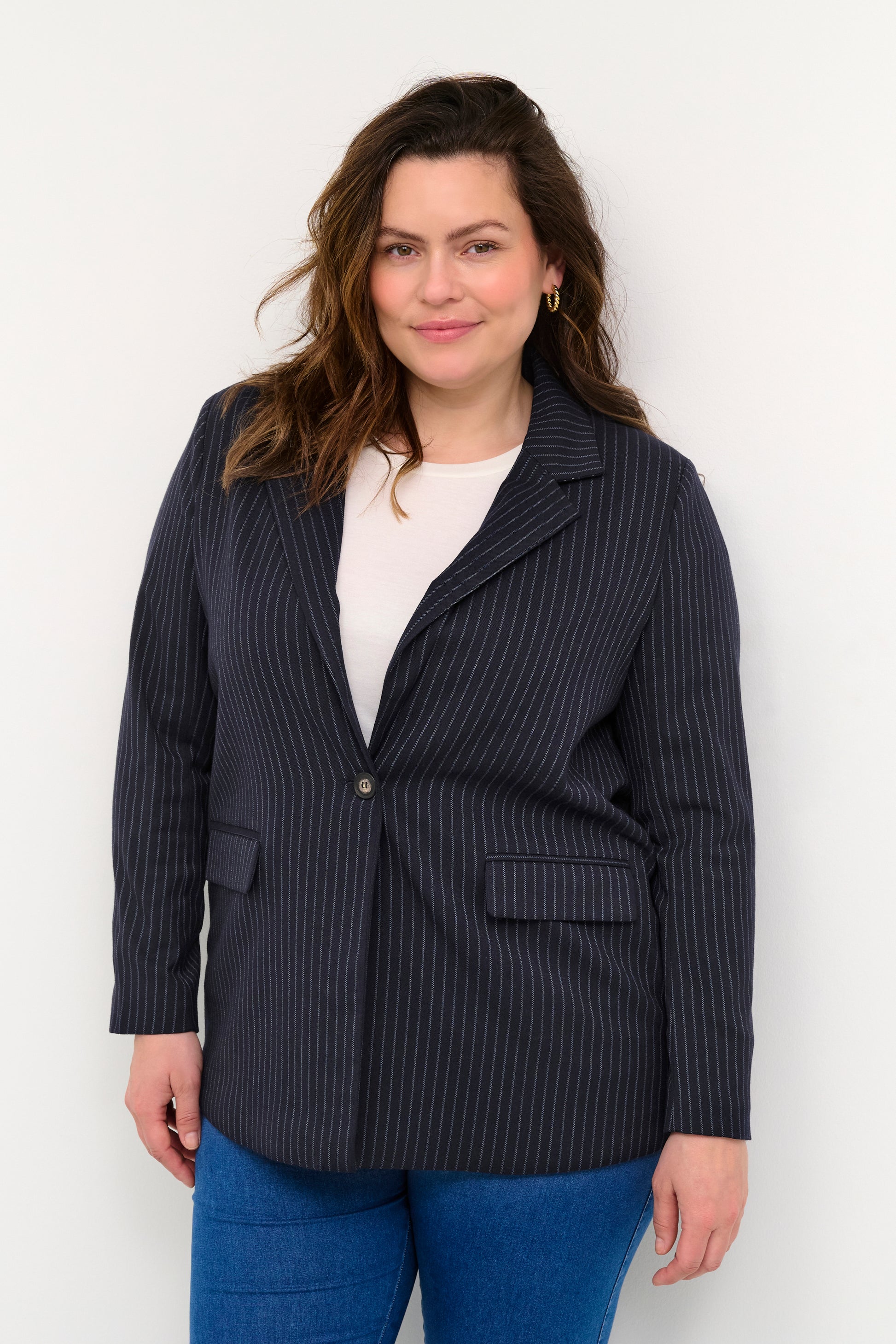 KcWinna Pinstripe Blazer-Pluspige