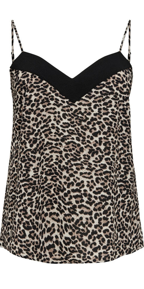 Singlet med spaghettistropper og leoprint fra Carmakoma!-Pluspige