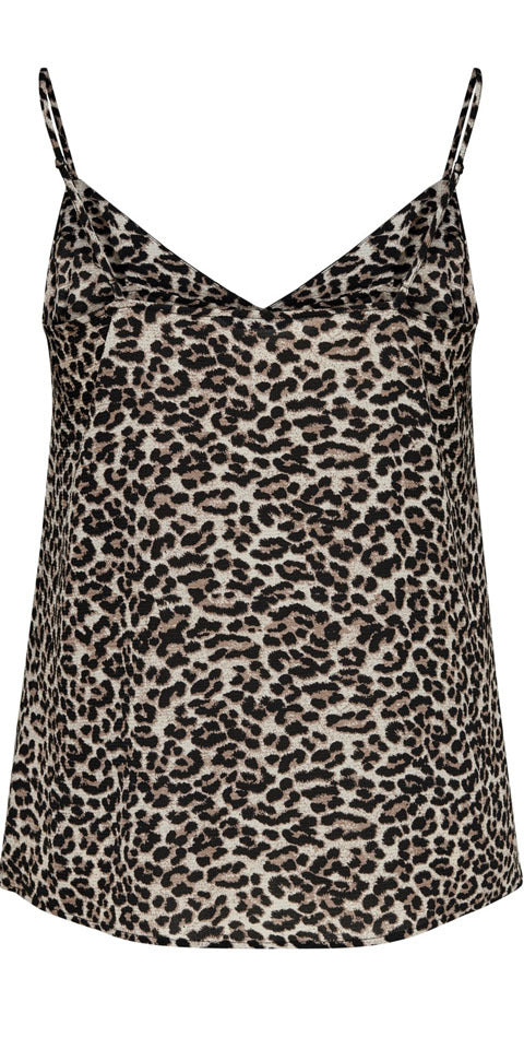 Singlet med spaghettistropper og leoprint fra Carmakoma!-Pluspige