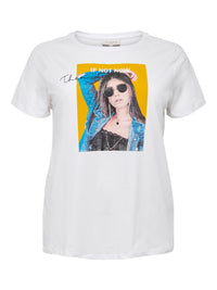 Cool t-shirt med print fra Carmakoma-Pluspige