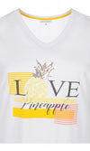 Bomulds t-shirt med paillet-ananas fra Zhenzi-Pluspige