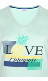Bomulds t-shirt med paillet-ananas fra Zhenzi-Pluspige
