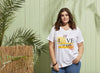 Bomulds t-shirt med paillet-ananas fra Zhenzi-Pluspige