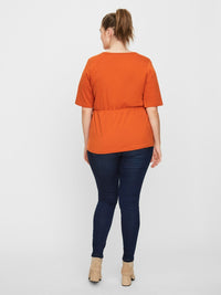 Orange bluse fra Junarose-Pluspige