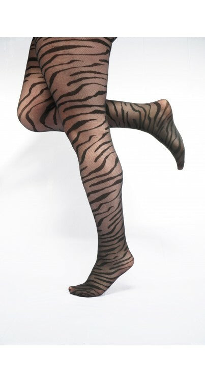 Strømpebuks med zebramønster fra Pamela Mann.-Pluspige
