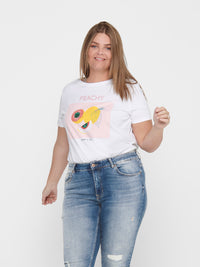 T-shirt med print fra Carmakoma-Pluspige