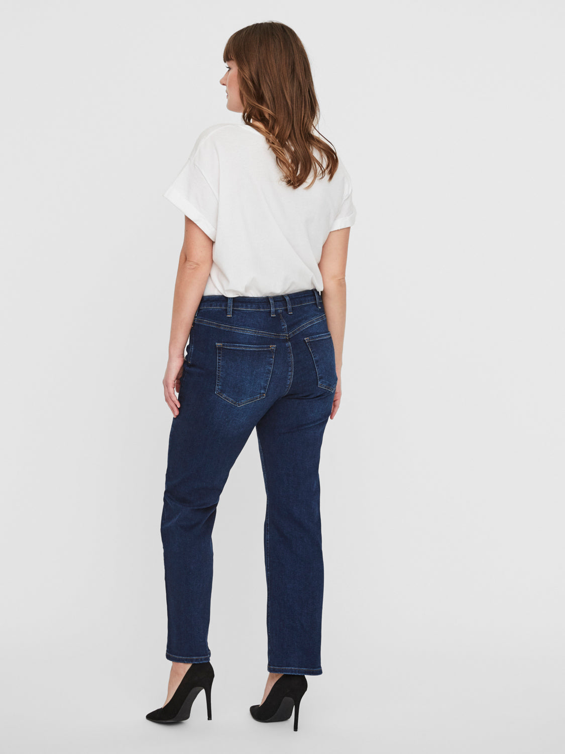 Jeans med normal talje og bootcut fra Junarose-Pluspige