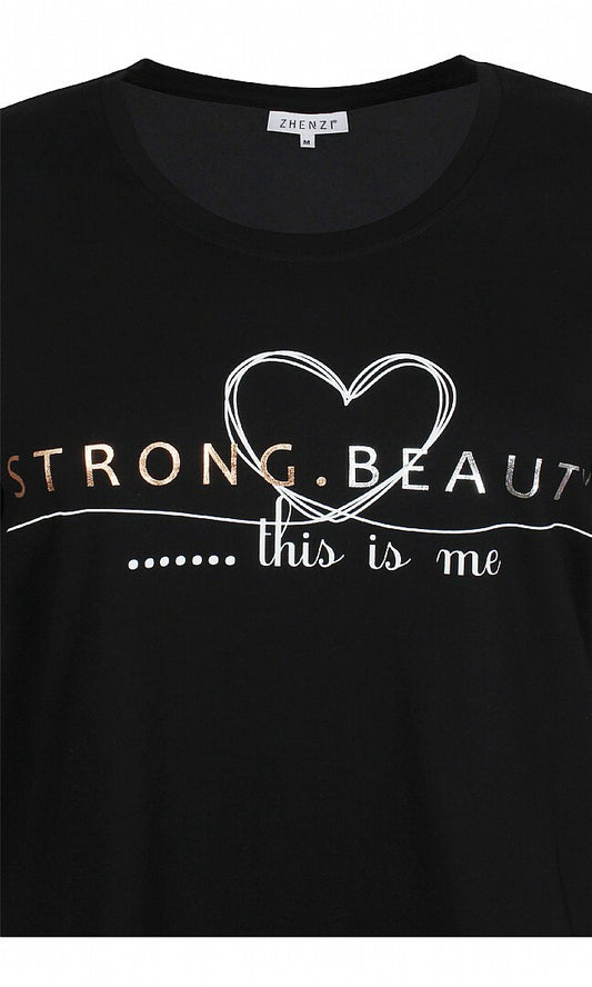 Bluse med print foran fra Zhenzi-Pluspige