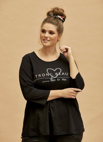 Bluse med print foran fra Zhenzi-Pluspige