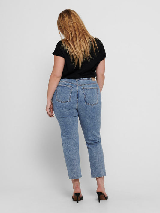 Fede ankeljeans med høj talje fra Carmakoma-Pluspige