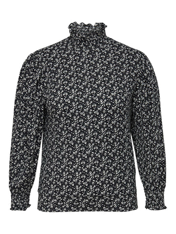 Sød bluse med høj hals fra Carmakoma-Pluspige