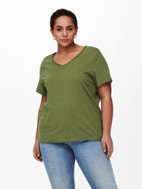 CarBonnie SS V-Neck Tee-Pluspige