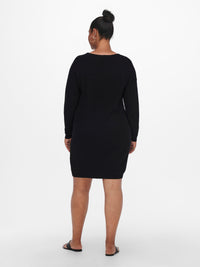 CarEsly V-Neck Knee Dress-Pluspige