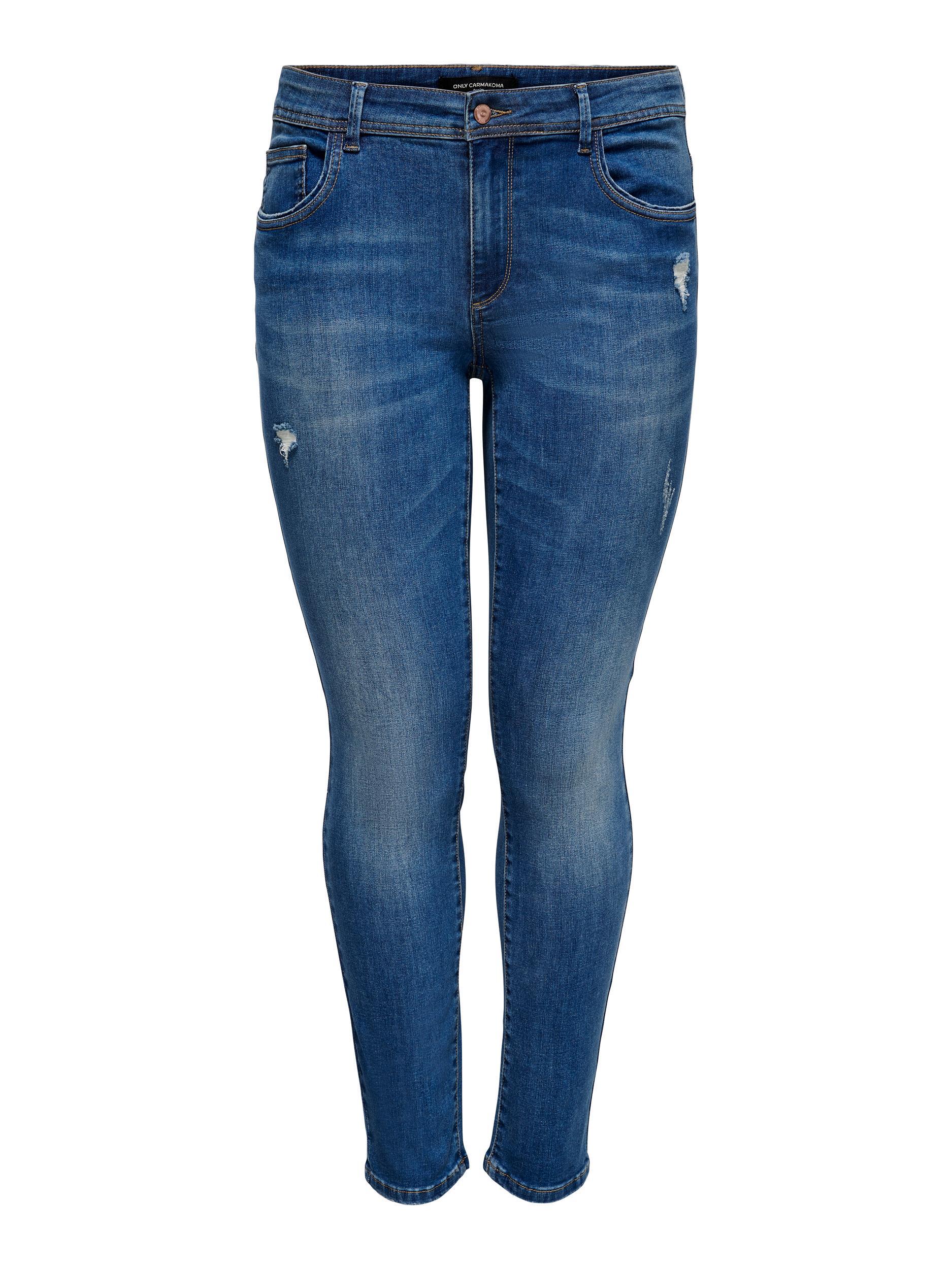 Jeans med sliddetaljer fra Carmakoma-Pluspige