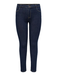 Mørkeblå jeans med smalle ben fra Carmakoma-Pluspige