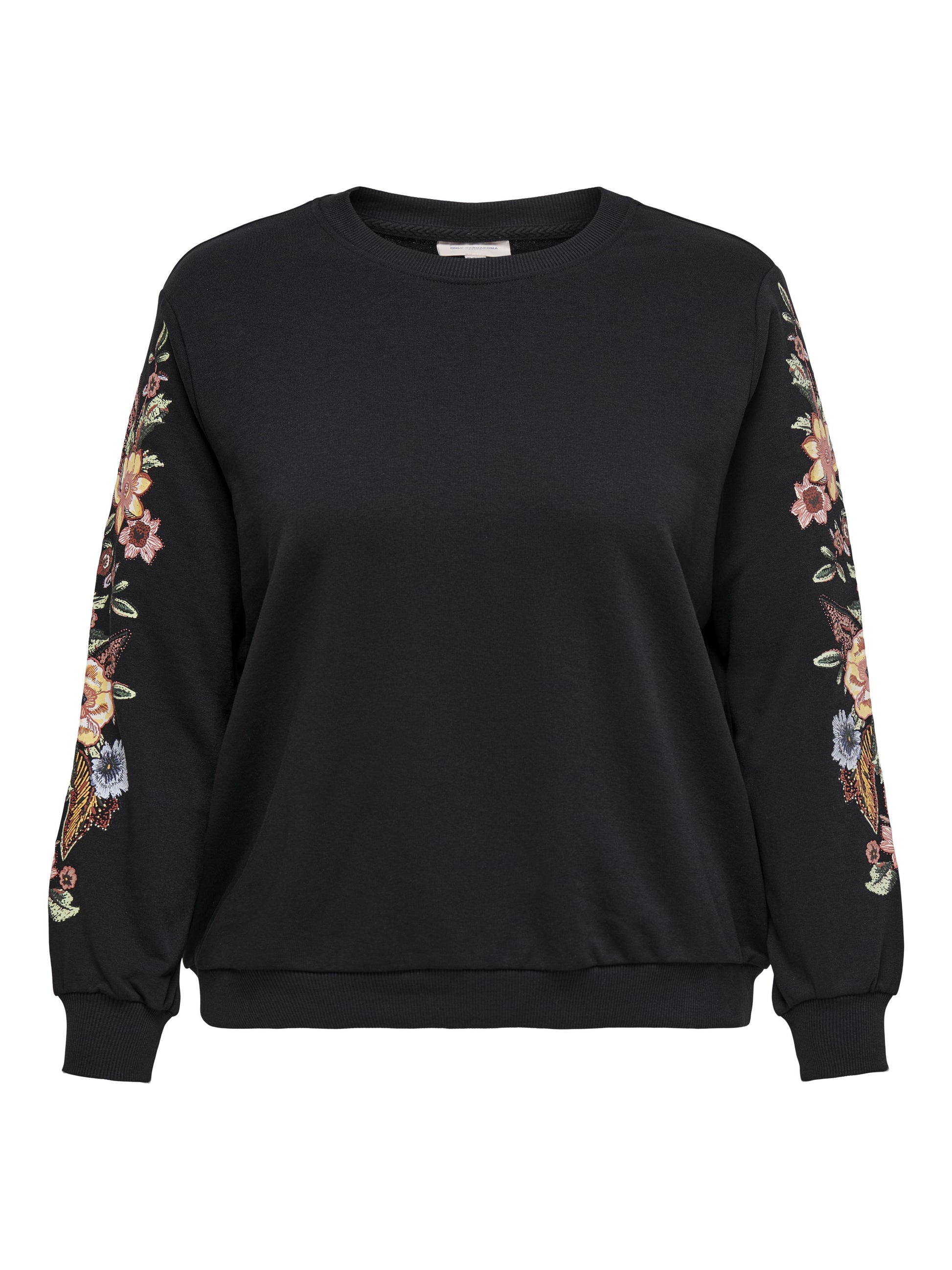 Sweatshirt med blomster-tryk fra Carmakoma-Pluspige