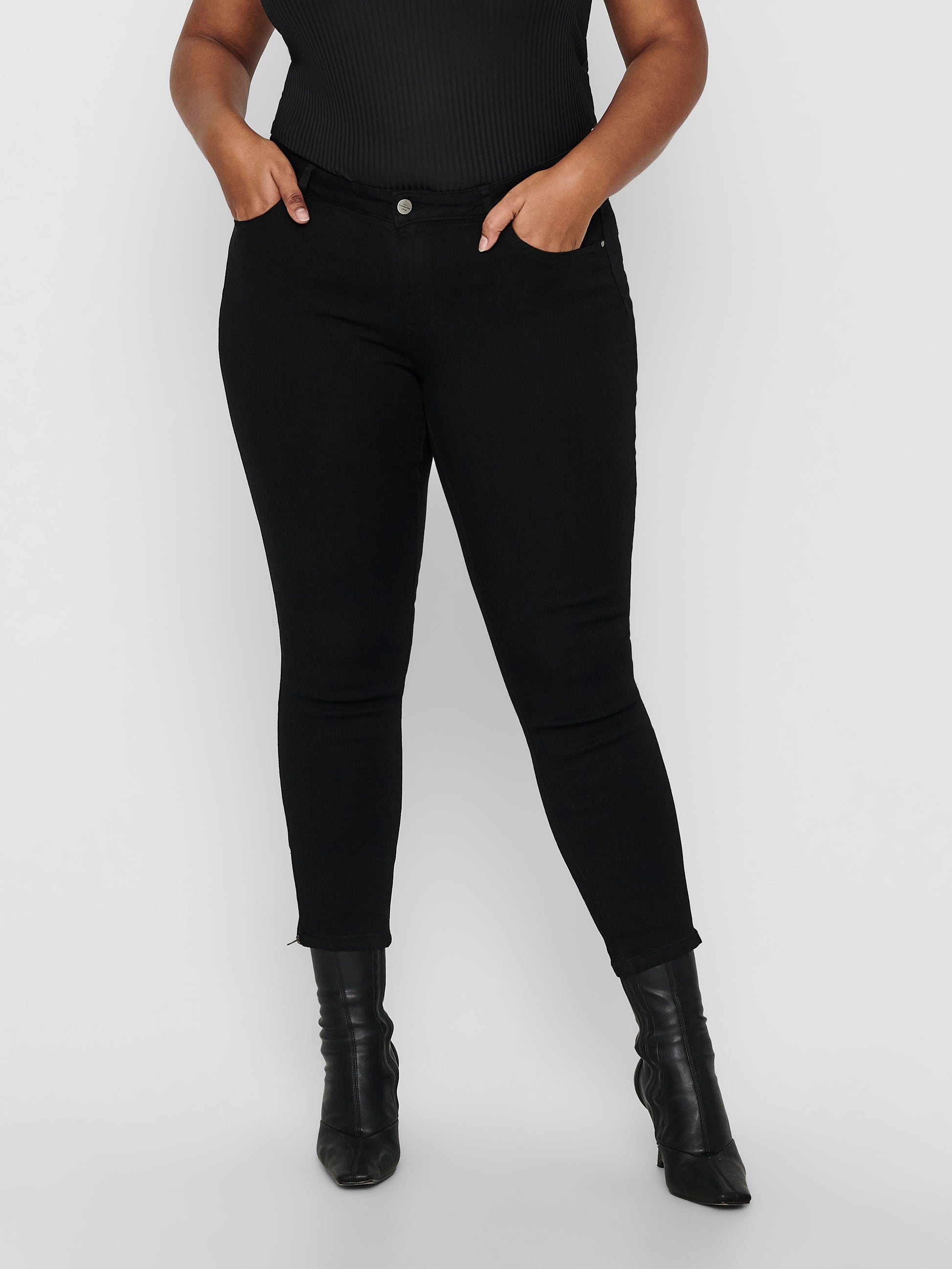 CarKarla Reg Ankle Zip Jeans-Pluspige