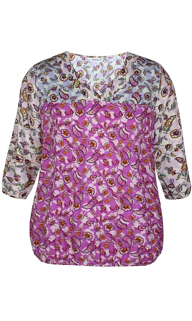 Viscose-bluse i smukke farver fra Zhenzi-Pluspige