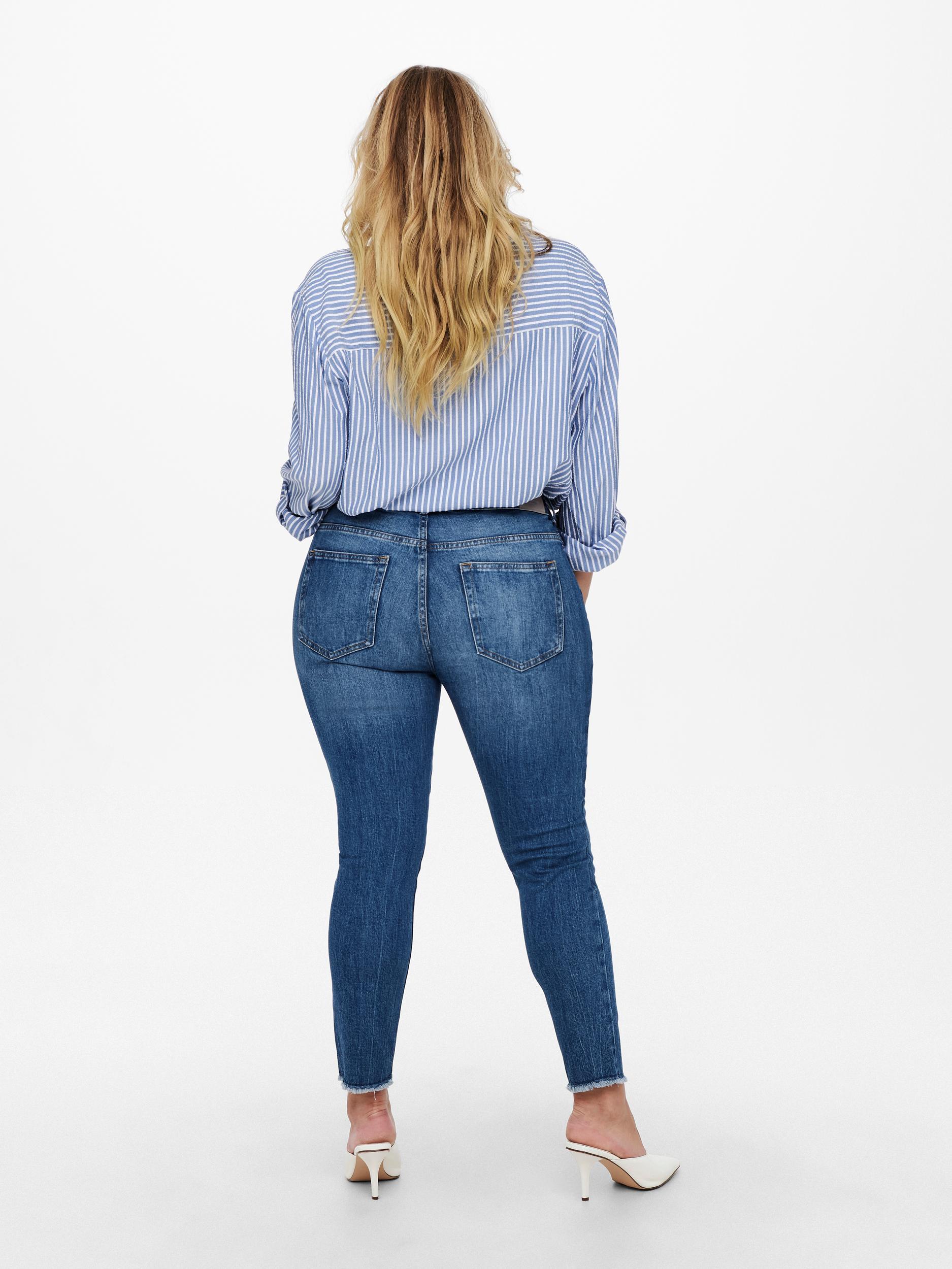 Skinny jeans med rå detaljer fra Carmakoma-Pluspige