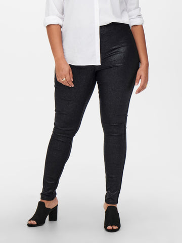 Coatede leggins med glitter fra Carmakoma-Pluspige