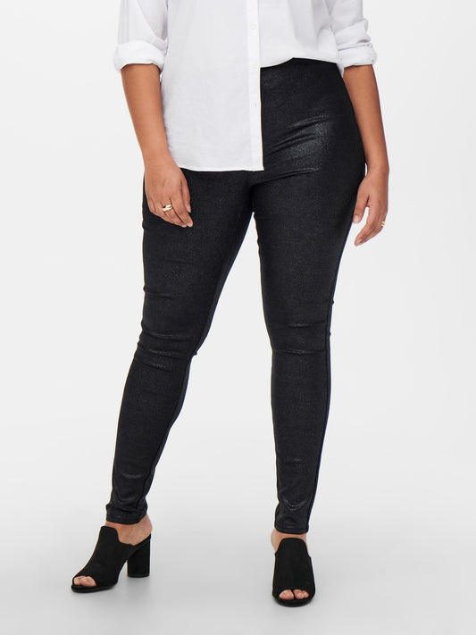 Coatede leggins med glitter fra Carmakoma-Pluspige