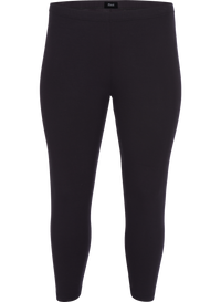 Basis 3/4 sort leggings i viskose fra Zizzi-Pluspige