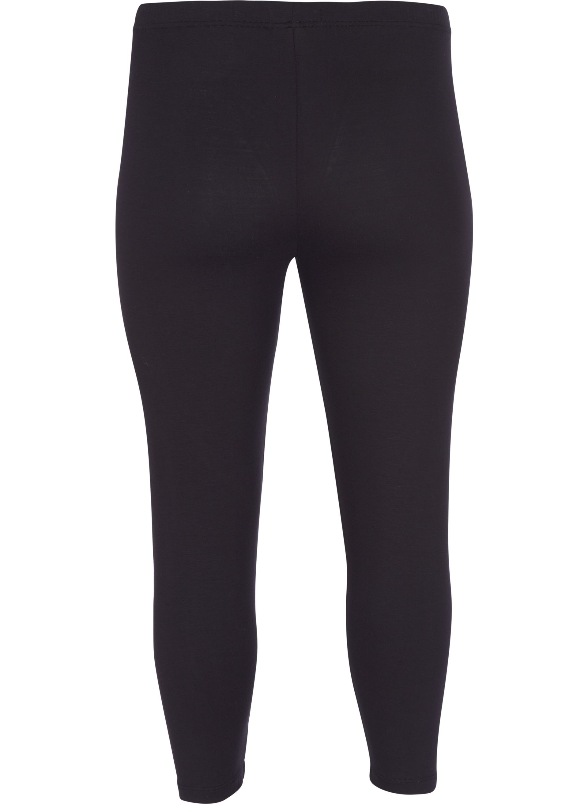 Basis 3/4 sort leggings i viskose fra Zizzi-Pluspige