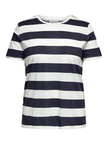 April stripe tee fra Carmakoma-Pluspige