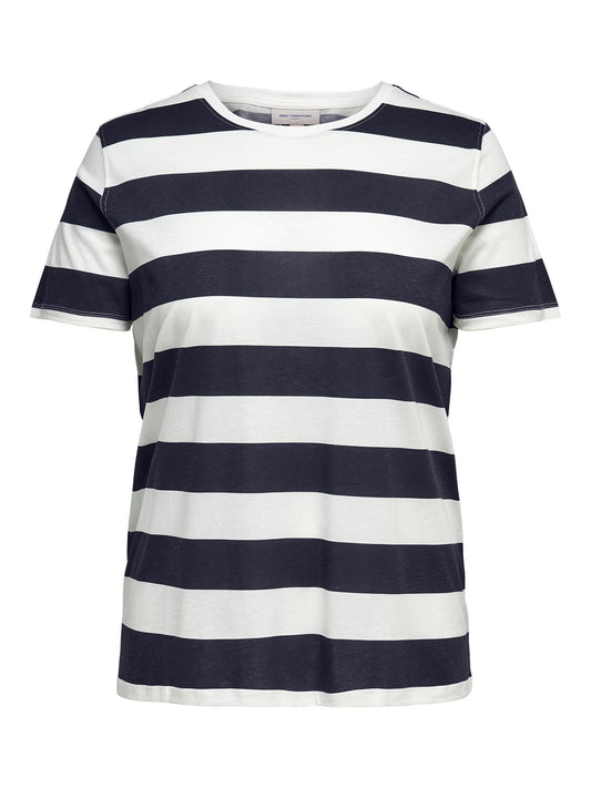 April stripe tee fra Carmakoma-Pluspige